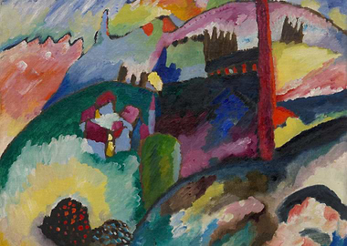 Abstract Landscape Painting with Vibrant Colors