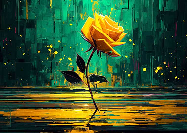 Abstract Yellow Rose