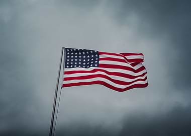 American Flag Waving in the Wind