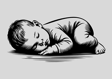 Sleeping Baby Illustration