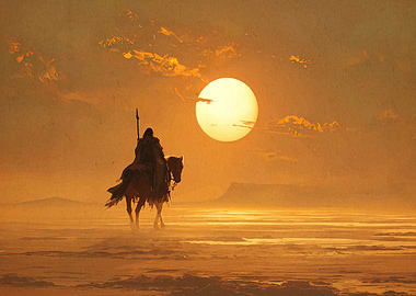 Desert Rider at Sunset