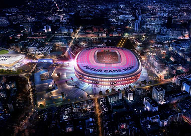 Futur Camp Nou Stadium Aerial View
