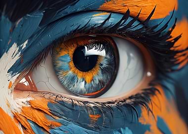 Abstract Eye with Blue and Orange