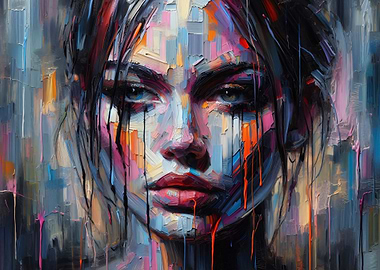 Colorful Abstract Portrait of a Woman