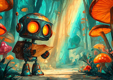 Robot Reading Map in Mushroom Forest