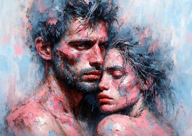Endless Love - Embracing Couple Oil Painting