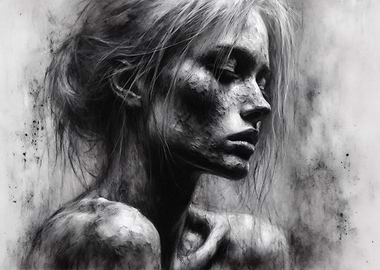 The Cold - Monochrome Portrait of a Woman