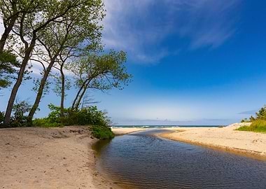 Beach River Landscape, Baltic Sea