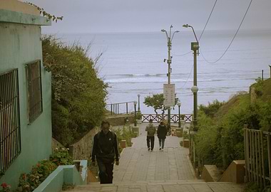 Coastal Stairway Scene