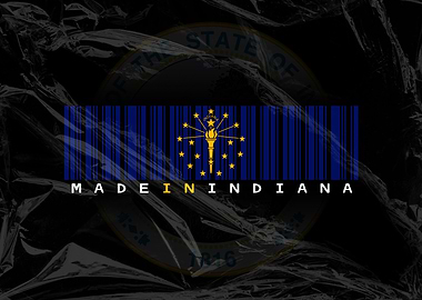 Made in Indiana Barcode Flag