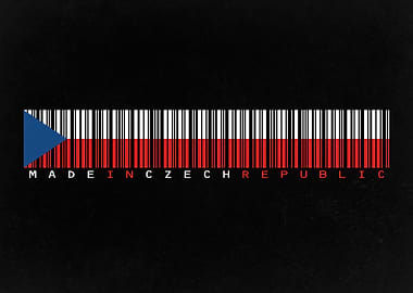 Czech Republic Flag Barcode Art