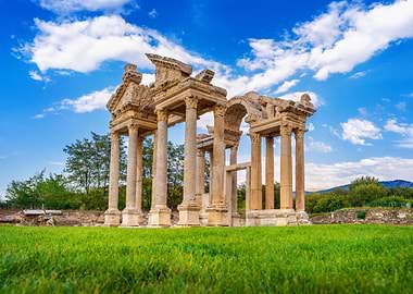 Ancient Ruins Under Blue Sky