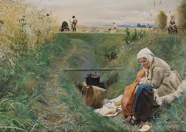 Rural Scene with Figures and Landscape