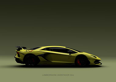 Lamborghini Aventador SVJ - Yellow Landscape