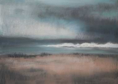 Abstract Coastal Landscape Painting