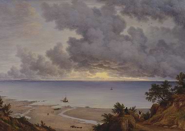 Coastal Scene with Figures and Boats