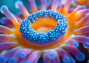 Colorful Sea Anemone Close-Up