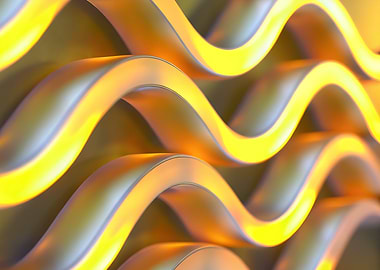 Abstract Wavy Metallic Yellow Pattern