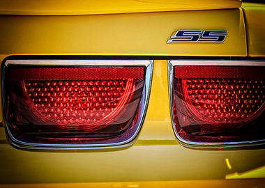 Yellow Camaro SS Taillights Close-Up