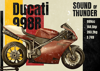Ducati 998R Sound of Thunder Poster