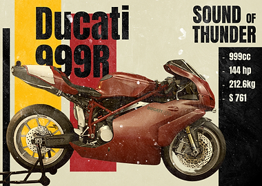 Ducati 999R Motorcycle Poster