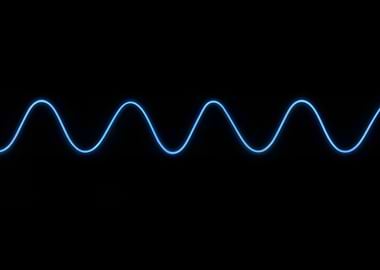 Blue Sine Wave on Black Background