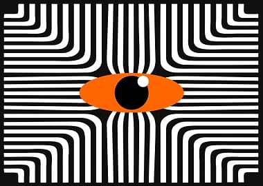 Abstract Eye with Striped Background