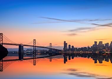 San Francisco Bay Bridge at Sunset