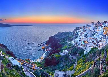 Santorini Island at Sunset