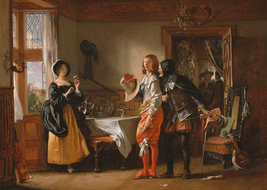 The Cavalier's Departure Painting
