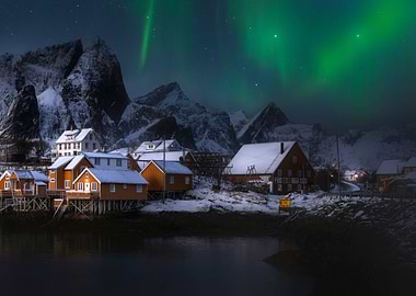 Lofoten Islands Aurora Borealis Winter Night