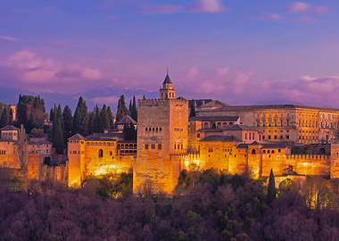 Alhambra Palace at Dusk