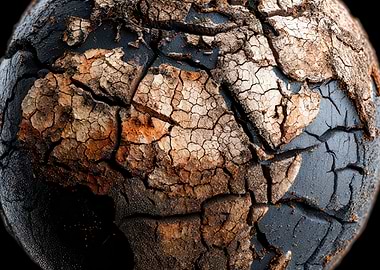 Cracked Earth Globe