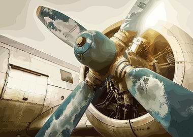 Vintage Airplane Propeller Close-Up