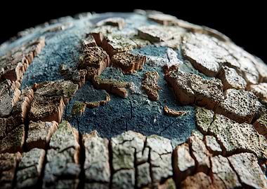 Textured Earth Globe Close-Up