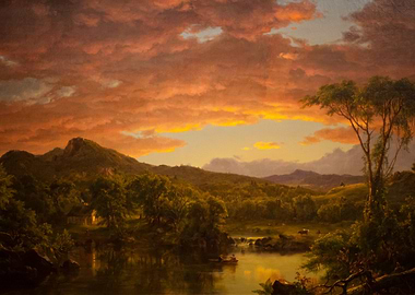 Sunset Landscape Painting