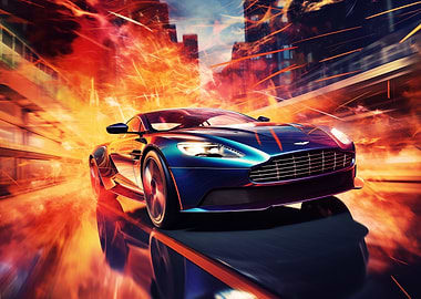 Aston Martin in Fiery City