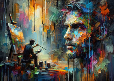 Legends of the fall - Abstract Painter with Easel