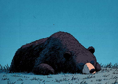 Sleeping Bear Illustration