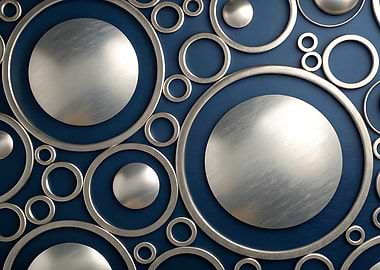 Abstract Circles on Blue Background