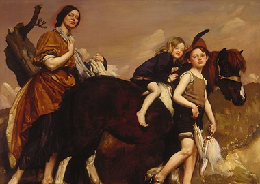 Family on Horseback Painting