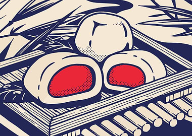 Mochi Dessert Illustration