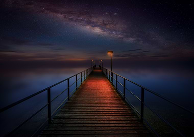 Pier Under the Milky Way