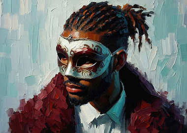 Man with Mask Oil Painting