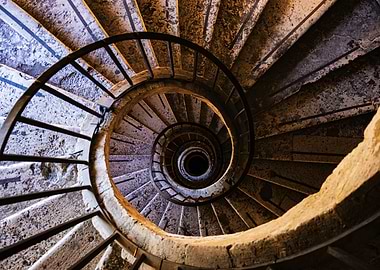 Spiral Staircase of Villa Medicis from Above