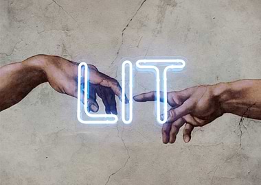 Creation of Adam LIT Neon