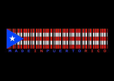 Made in Puerto Rico Barcode Flag