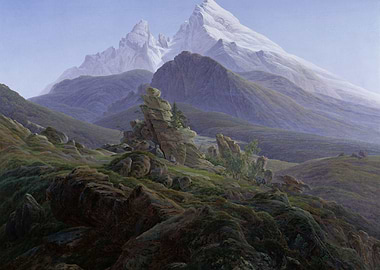 Mountain Landscape Painting, david friedrich art