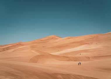 Desert landscape with two figures