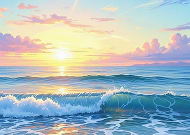 Pastel Ocean Sunset